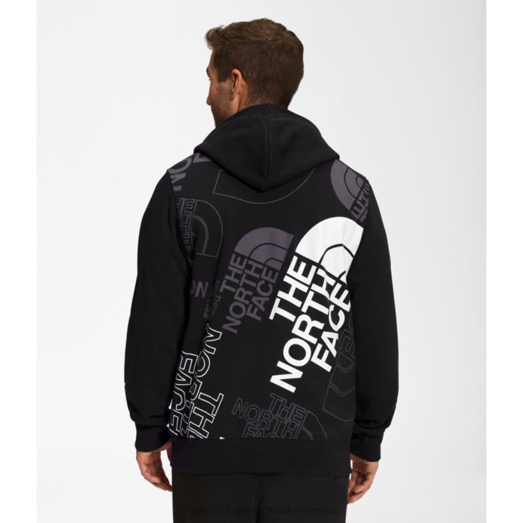 HLH085421 čierna The North Face pánska mikina s kapucňou s grafickým vstrekovaním