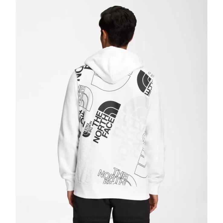 HLH085422 biely The North Face pánska mikina s kapucňou s grafickým vstrekovaním