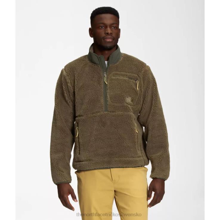 HLH085624 vojenská oliva The North Face pánsky pulóver s extrémnym vlasom