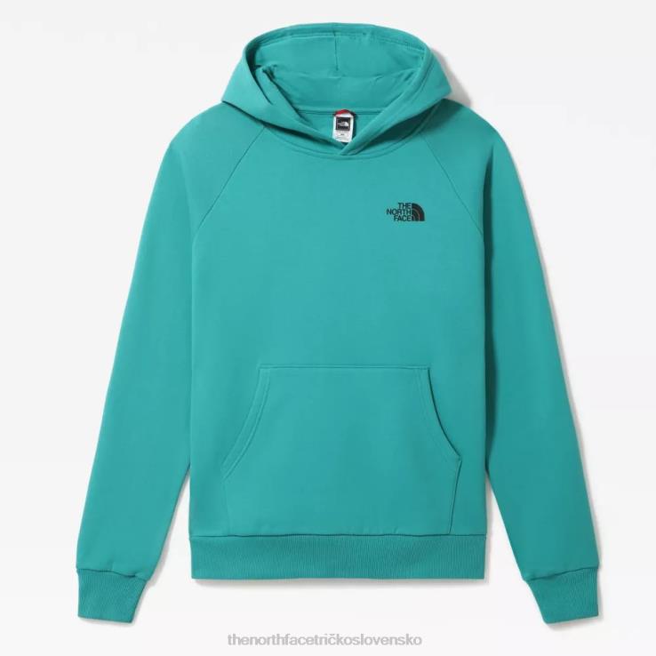 HLH0859 porcelánovo zelená The North Face pánska raglánová mikina s kapucňou