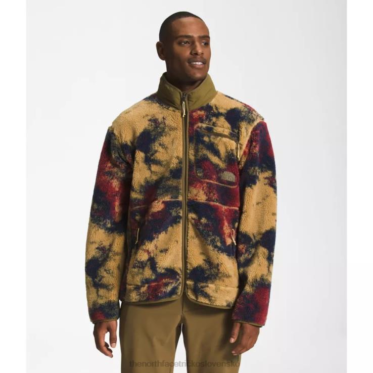 HLH086093 hnedý ľad The North Face pánska žakárová bunda s extrémnym vlasom na zips
