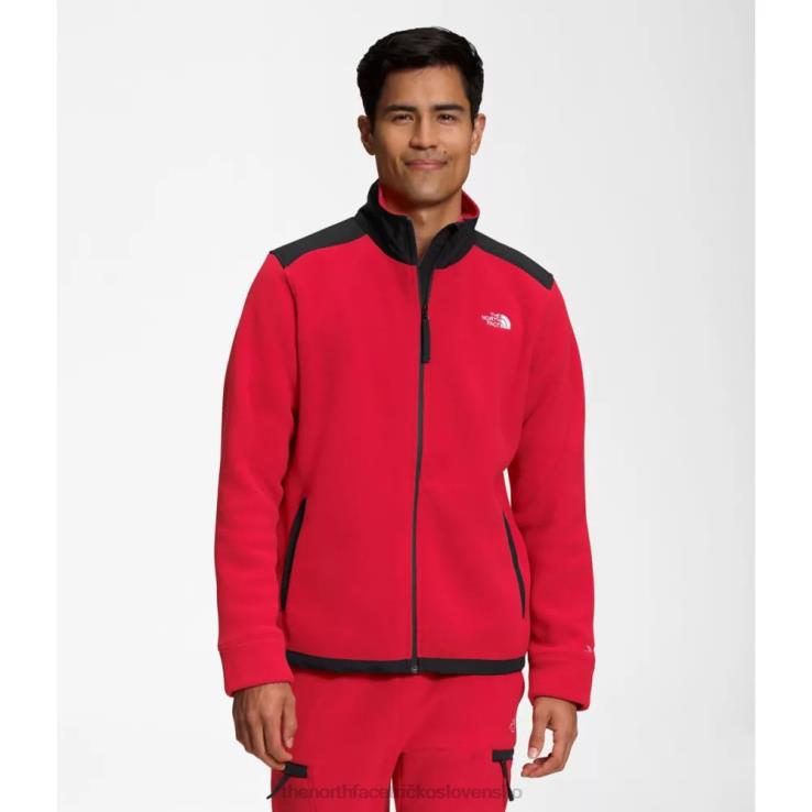 HLH086123 červená čierna The North Face červená čierna pánska bunda alpine polartec 200 na zips