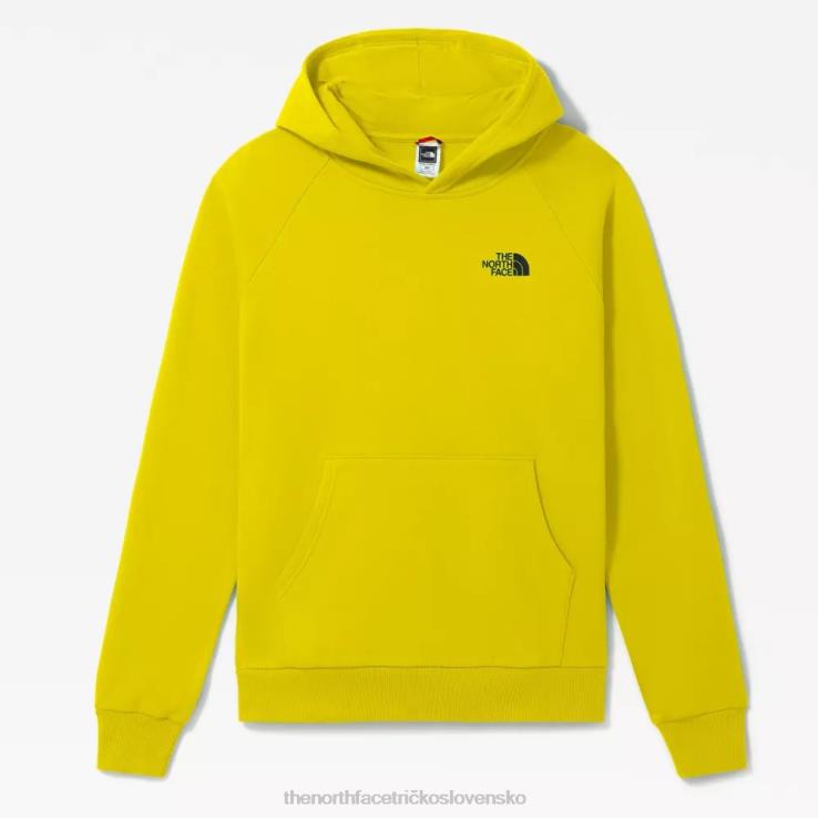 HLH0861 kyslá žltá The North Face pánska raglánová mikina s kapucňou