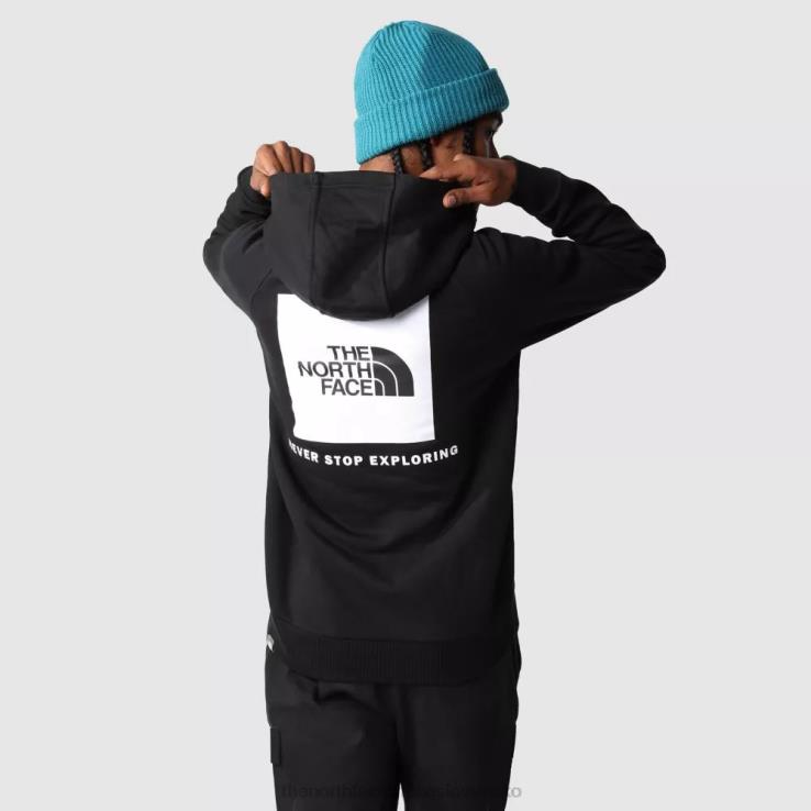 HLH0864 čierna biela The North Face pánska raglánová mikina s kapucňou redbox black white
