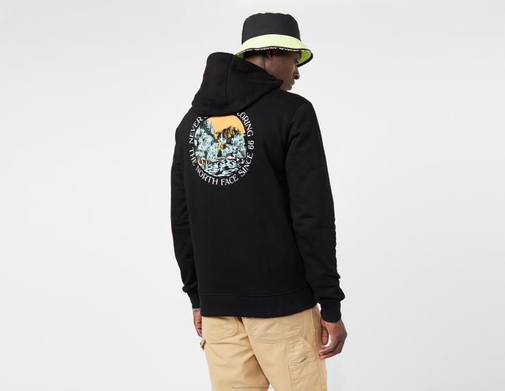 HLH086717 čierna The North Face sezónna grafická mikina s kapucňou