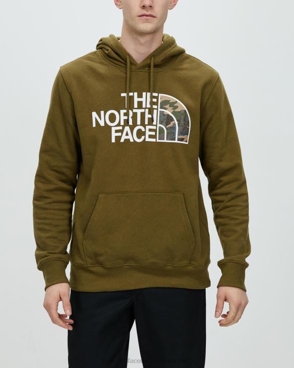 HLH087062 vojenská oliva The North Face mikina s kapucňou s polovičnou kupolou