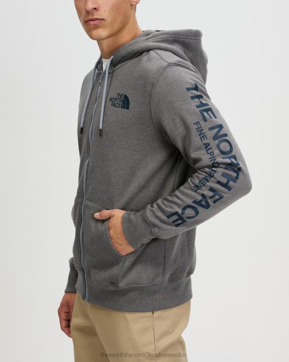 HLH087272 sivá The North Face hrdá značková mikina s kapucňou na zips