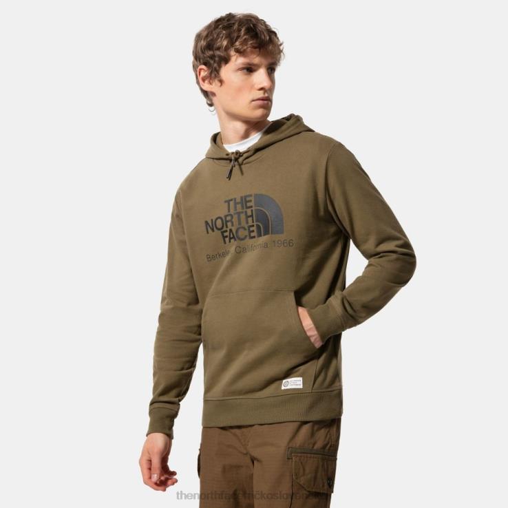 HLH08889 vojenská oliva The North Face pánska mikina s kapucňou Berkeley california
