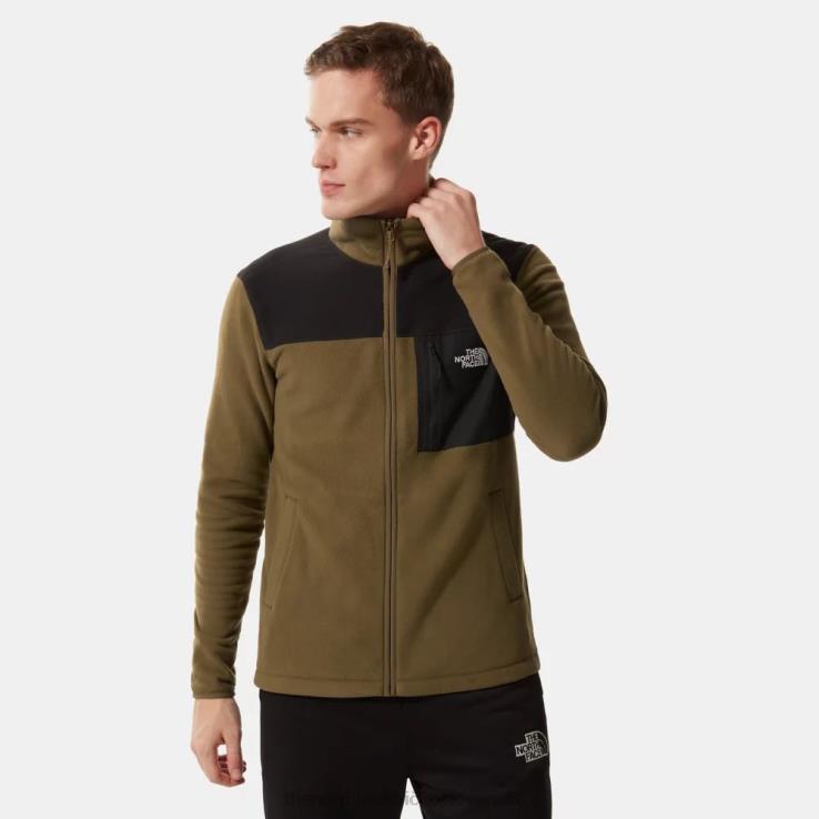 HLH08912 vojenská oliva The North Face pánsky fleece s celorozopínacím zipsom