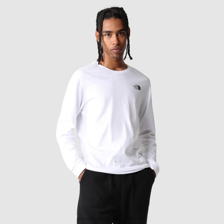 HLH08163 biely The North Face pánske jednoduché kupolovité tričko s dlhým rukávom