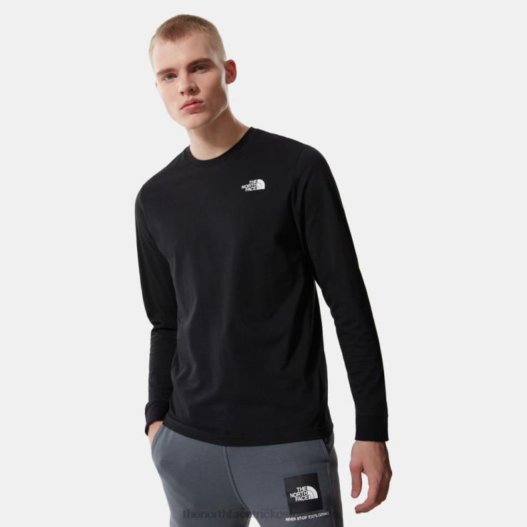 HLH08164 čierna The North Face pánske jednoduché kupolovité tričko s dlhým rukávom