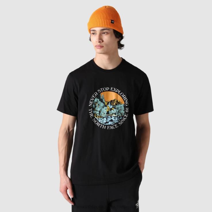 HLH081897 čierna The North Face pánske tričko s krátkym rukávom s grafikou