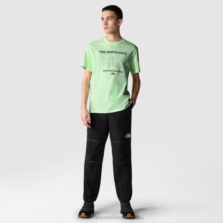 HLH081922 patinovaná zelená The North Face pánske tričko s krátkym rukávom