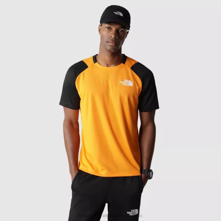 HLH082160 oranžovo-čierna The North Face pánske tréningové tričko s krátkym rukávom oranžovo čierne