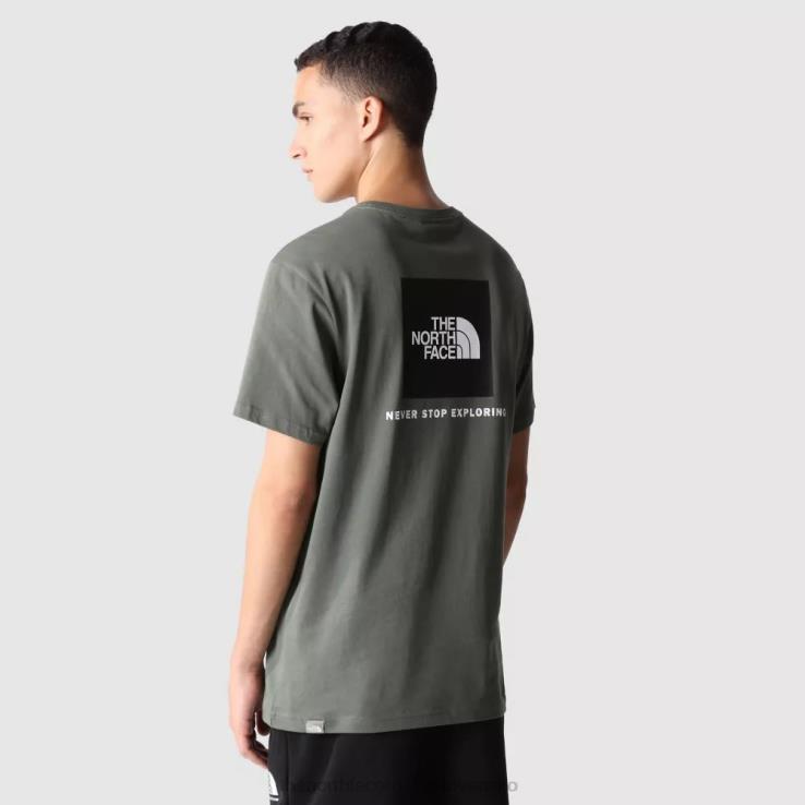 HLH0822 tymiánovo-čierna The North Face pánske redbox tričko tymiánové čierne