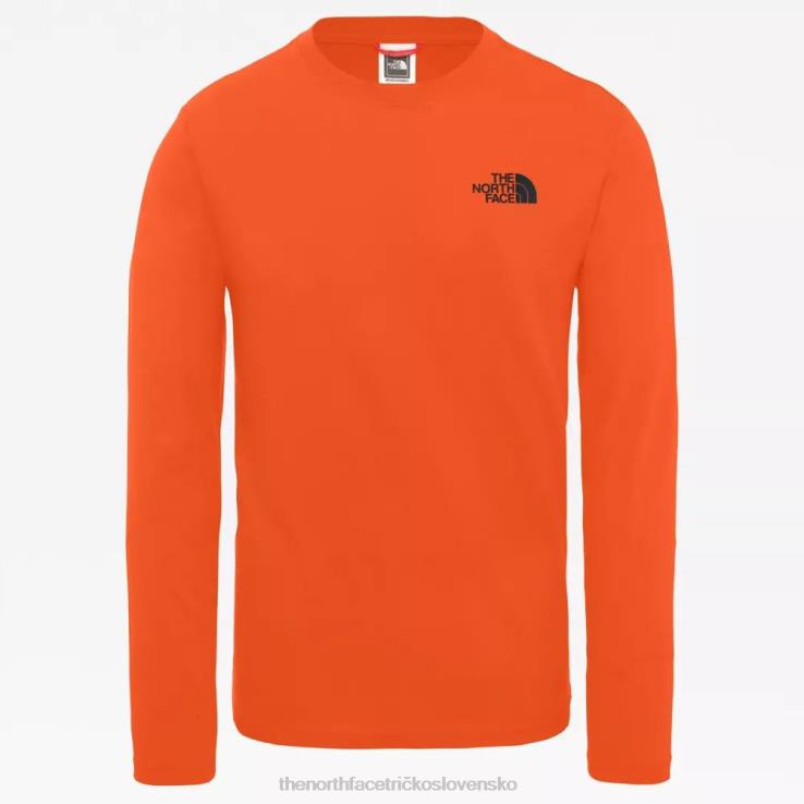 HLH082417 tehlový dom červený The North Face pánske nové tričko s dlhým rukávom