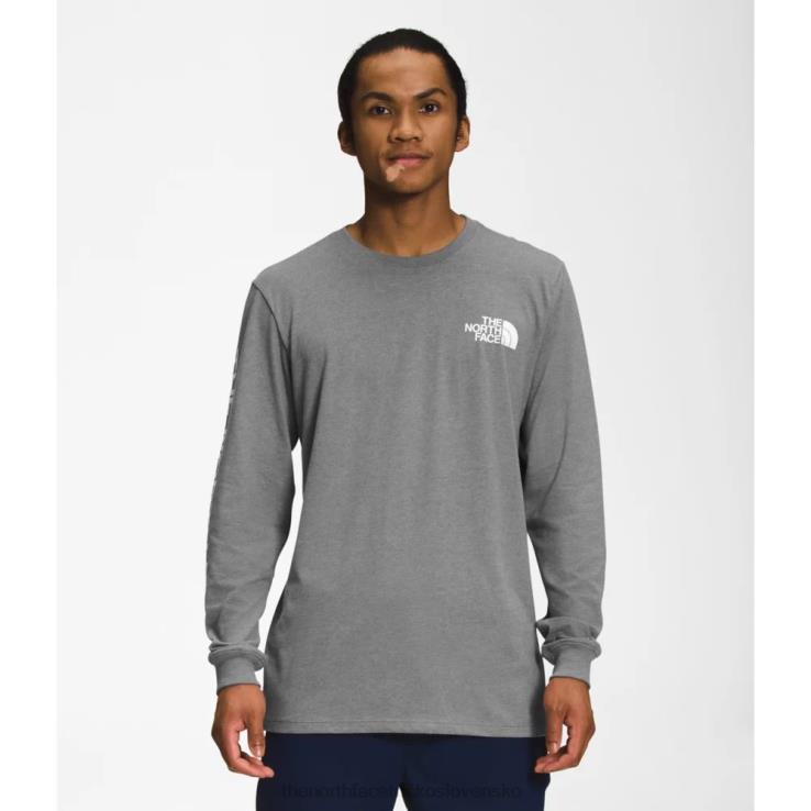 HLH083322 sivá The North Face pánske tričko s tnf rukávom s dlhým rukávom