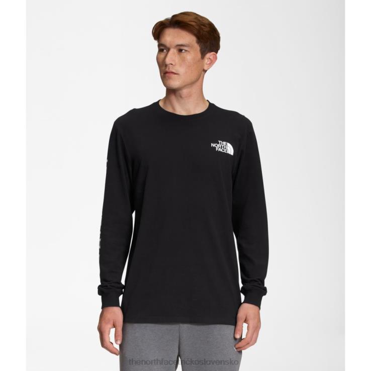 HLH083323 čierna biela The North Face pánske tričko tnf s dlhým rukávom čierne biele