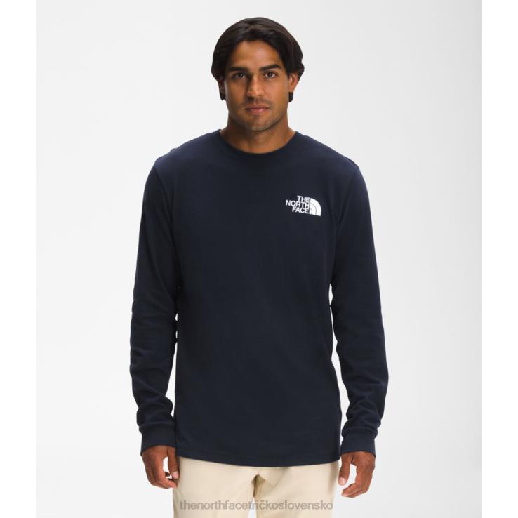 HLH083324 námorníctvo-námorníctvo The North Face námornícke námornícke pánske tričko s dlhým rukávom s tnf rukávom