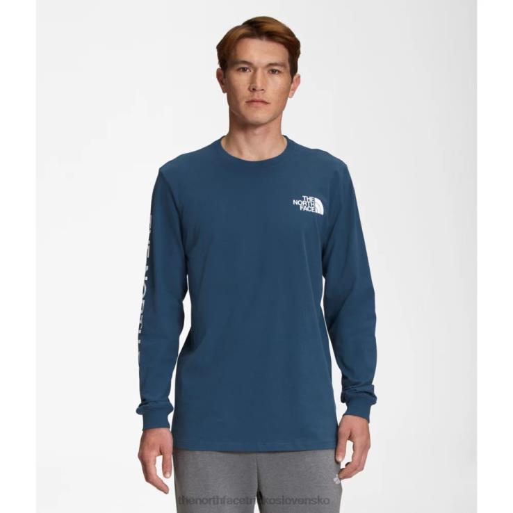 HLH083325 tienisté modré The North Face pánske tričko s tnf rukávom s dlhým rukávom