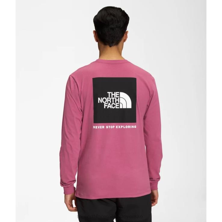 HLH083362 červená fialová The North Face pánske boxerské tričko s dlhým rukávom