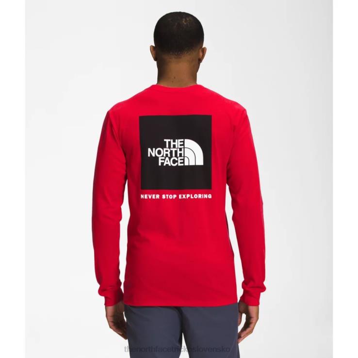 HLH083366 červená čierna The North Face pánske tričko s dlhým rukávom nse červené čierne