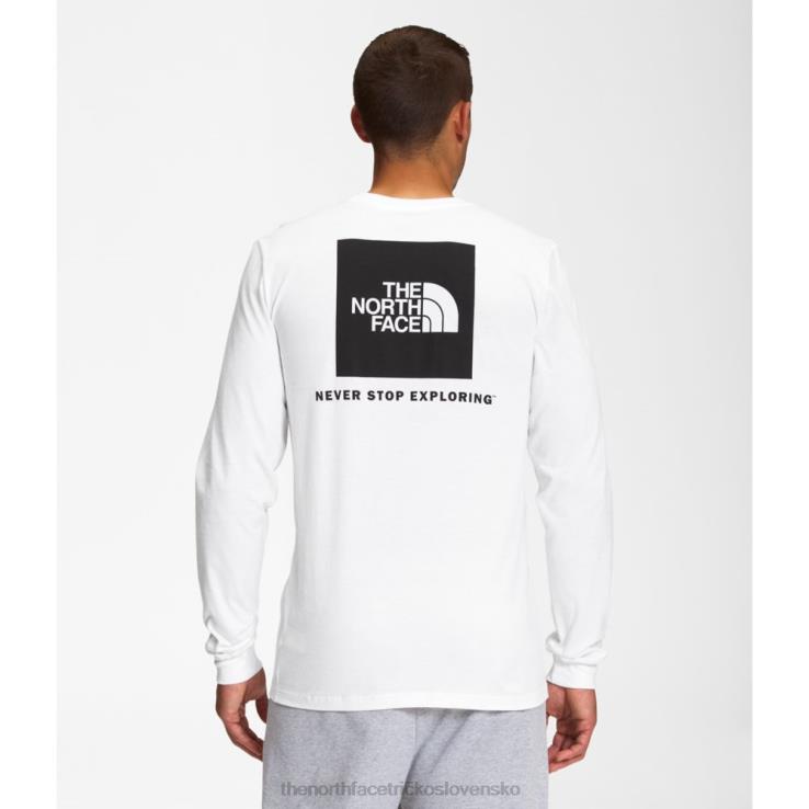 HLH083367 biely čierny The North Face pánske tričko s dlhým rukávom nse biele čierne