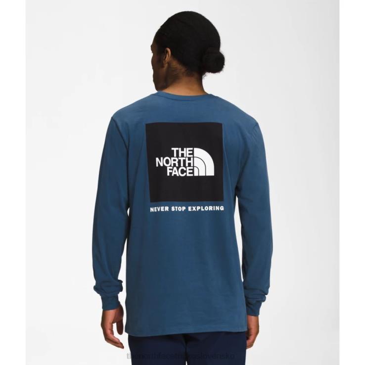 HLH083368 tienisté modré The North Face pánske boxerské tričko s dlhým rukávom