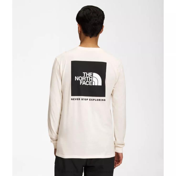 HLH083370 biely čierny The North Face biele čierne pánske tričko s dlhým rukávom box nse