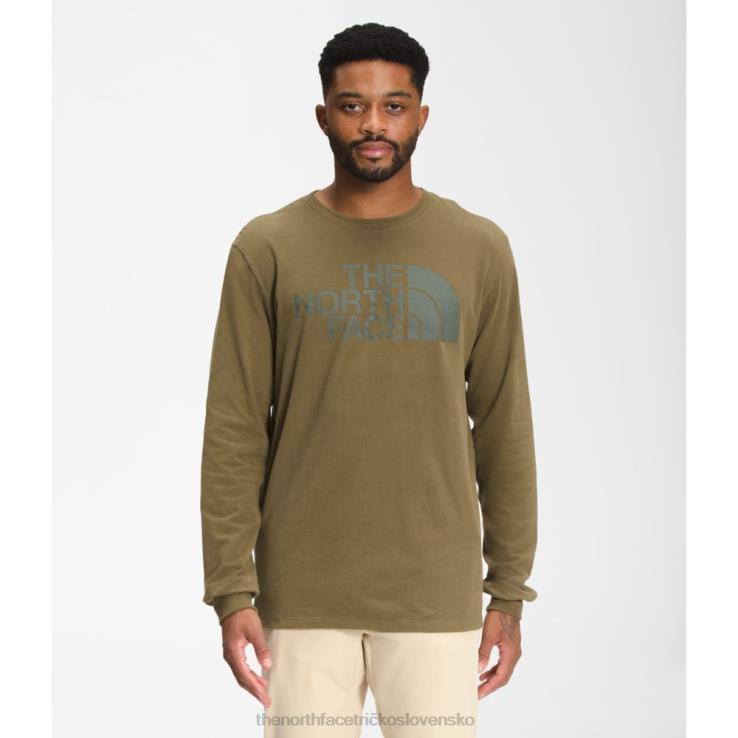 HLH083405 vojenská oliva The North Face pánske polokopulové tričko s dlhým rukávom