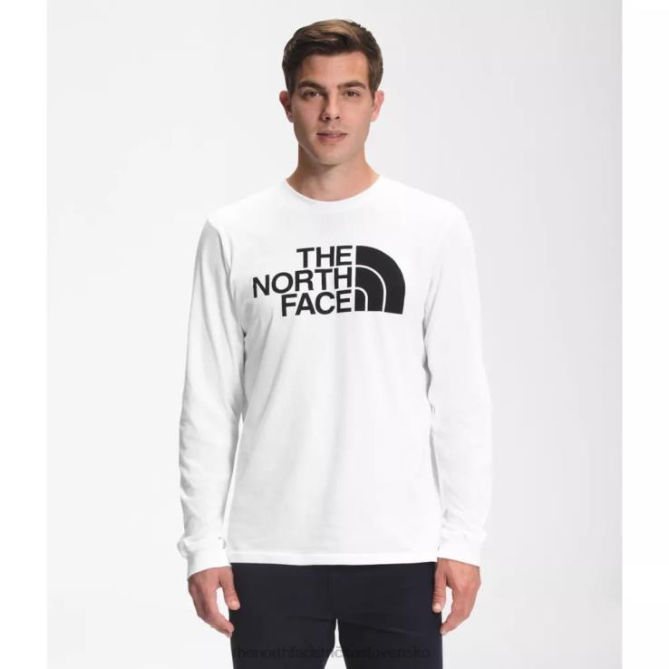HLH083410 biely čierny The North Face biele čierne pánske tričko s dlhým rukávom