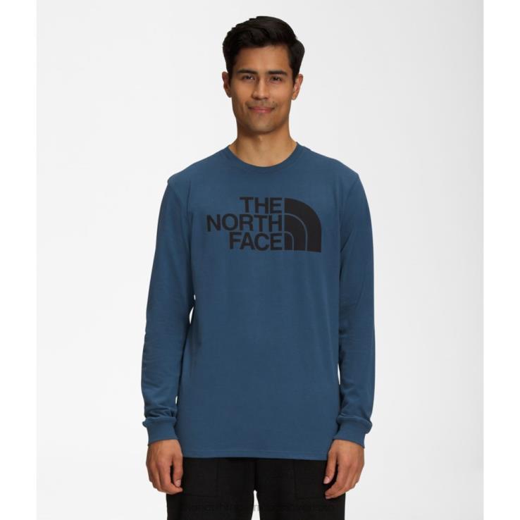 HLH083412 tienisté modré The North Face pánske polokopulové tričko s dlhým rukávom
