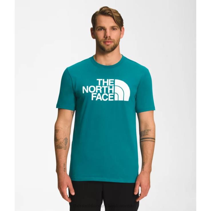 HLH083443 prístavná modrá The North Face pánske polokopulové tričko s krátkym rukávom