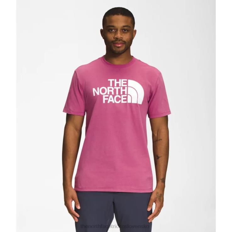 HLH083445 červená fialová The North Face pánske polokopulové tričko s krátkym rukávom