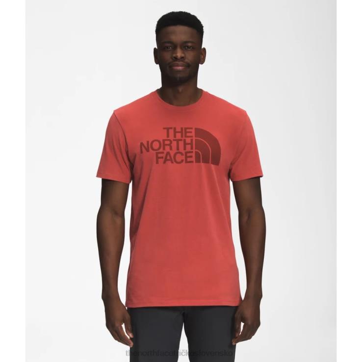 HLH083447 korenie červené The North Face pánske polokopulové tričko s krátkym rukávom