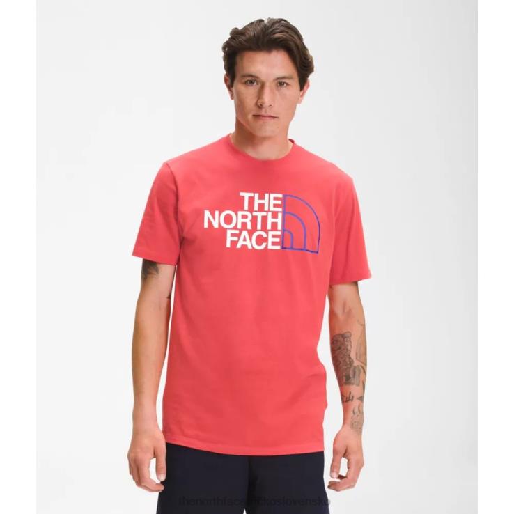 HLH083454 horizont červený The North Face pánske polokopulové tričko s krátkym rukávom