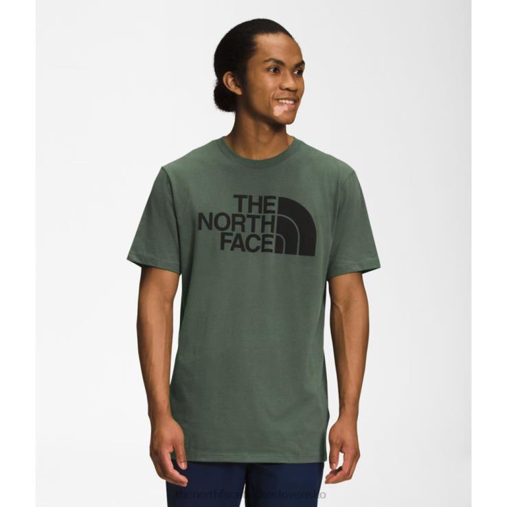 HLH083455 tymiánovo-čierna The North Face pánske tričko s krátkym rukávom, tymiánovo čierne
