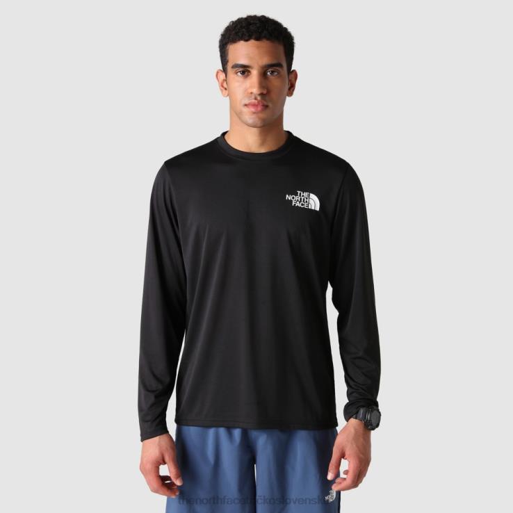 HLH0838 čierna The North Face pánske tričko reaxion amp s dlhým rukávom