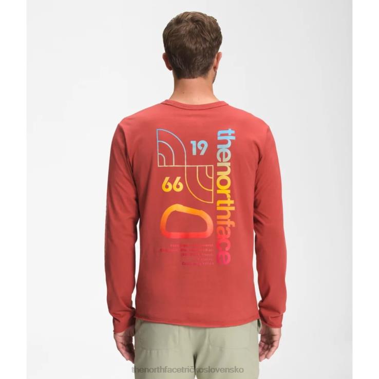 HLH084510 korenie červené The North Face pánske tričko s dlhým rukávom z himalájskej fľaše