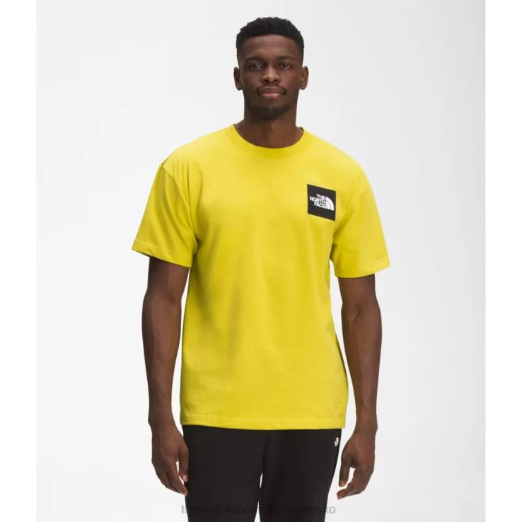 HLH084757 kyslá žltá The North Face pánske boxové tričko vysokej gramáže s krátkym rukávom