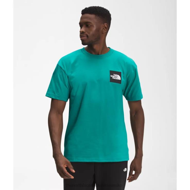 HLH084760 porcelánovo zelená The North Face pánske boxové tričko vysokej gramáže s krátkym rukávom