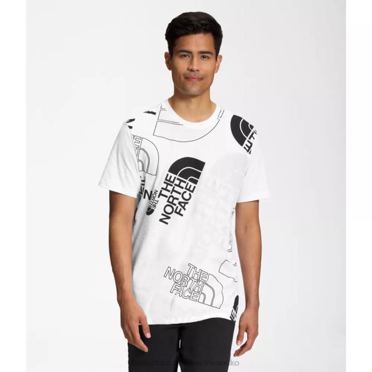 HLH085453 biely The North Face pánske tričko s krátkym rukávom s grafickým vstrekovaním