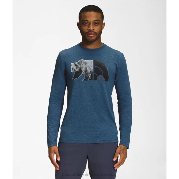 HLH085533 tienisté modré The North Face pánske medvedí tričko s dlhým rukávom