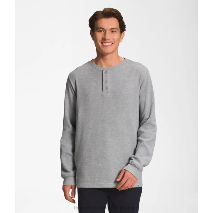 HLH085655 sivá The North Face pánske vafle henley s dlhým rukávom