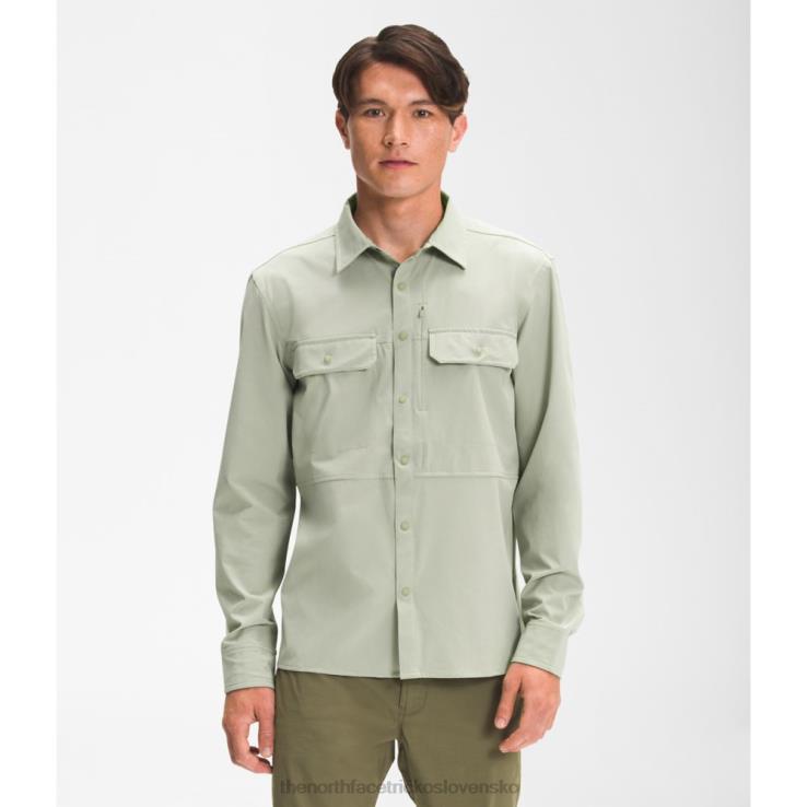 HLH085852 zelený čaj The North Face pánska sniktau slnečná košeľa s dlhým rukávom