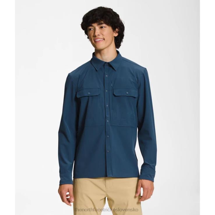 HLH085857 tienisté modré The North Face pánska sniktau slnečná košeľa s dlhým rukávom