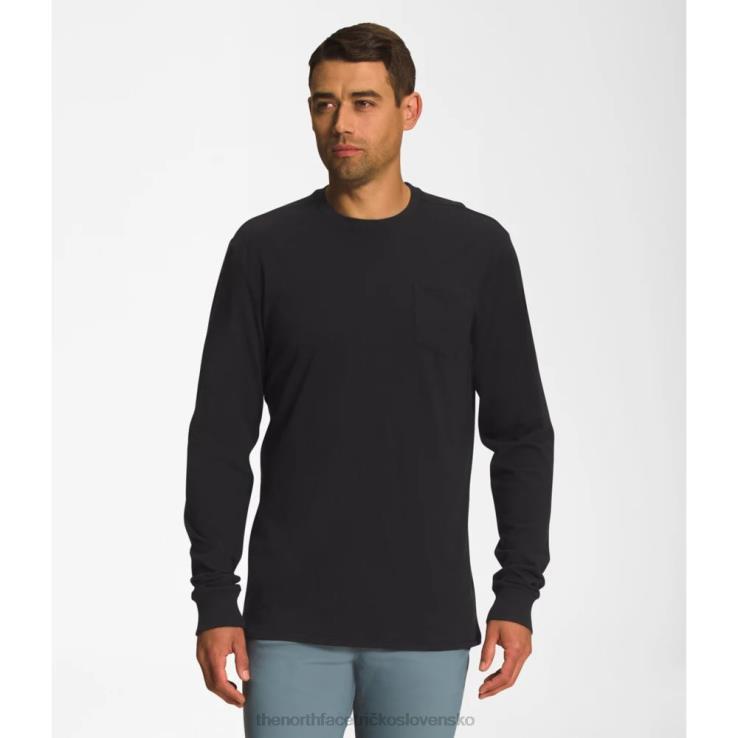 HLH086251 čierna The North Face pánske vreckové tričko s dlhým rukávom