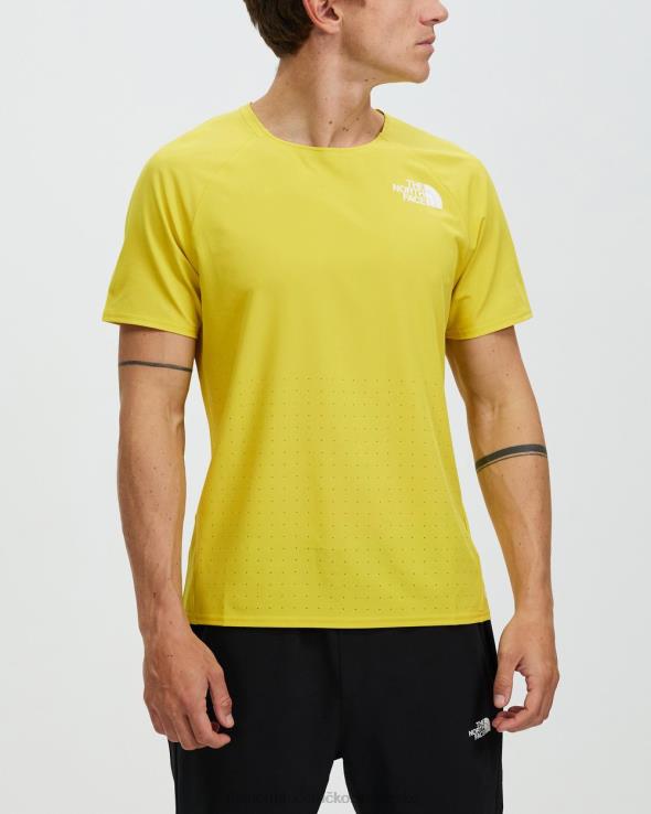 HLH087113 kyslá žltá The North Face letová beztiažová bežecká košeľa s krátkym rukávom
