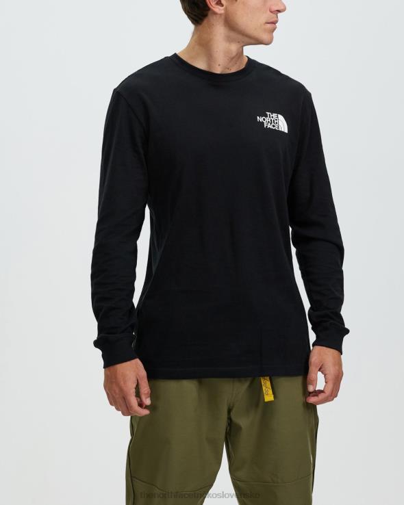 HLH087168 čierna a štrk The North Face box nse tričko s dlhým rukávom
