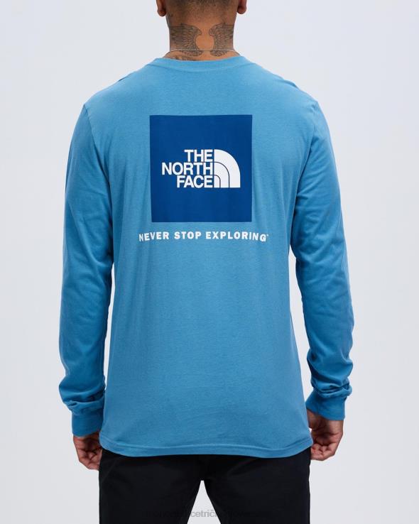 HLH087187 búrková modrá The North Face box nse tričko s dlhým rukávom